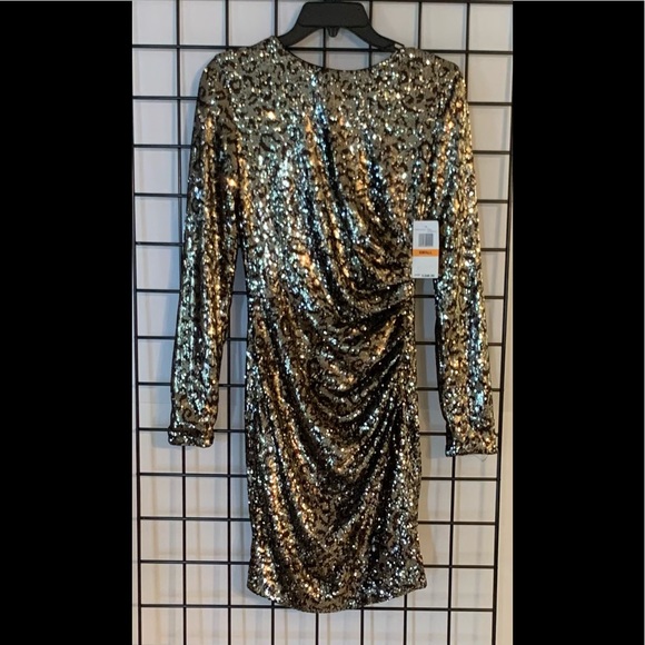 2X “HOST PICK” Dress The Population Sequined Animal Print Dress - Picture 3 of 8